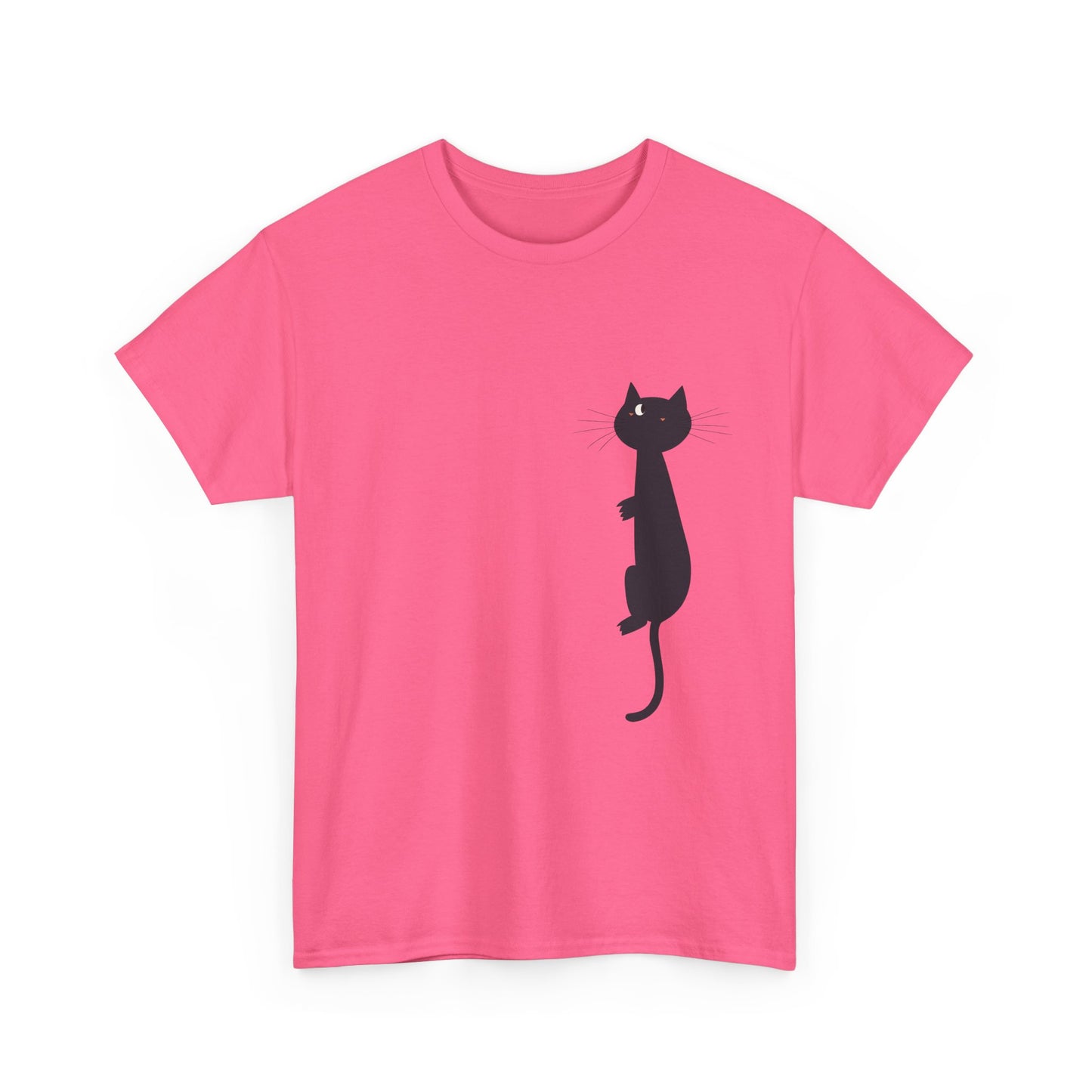Playful Black Cat Unisex Heavy Cotton Tee - Perfect for Animal Lovers - Tee Fusion Lab