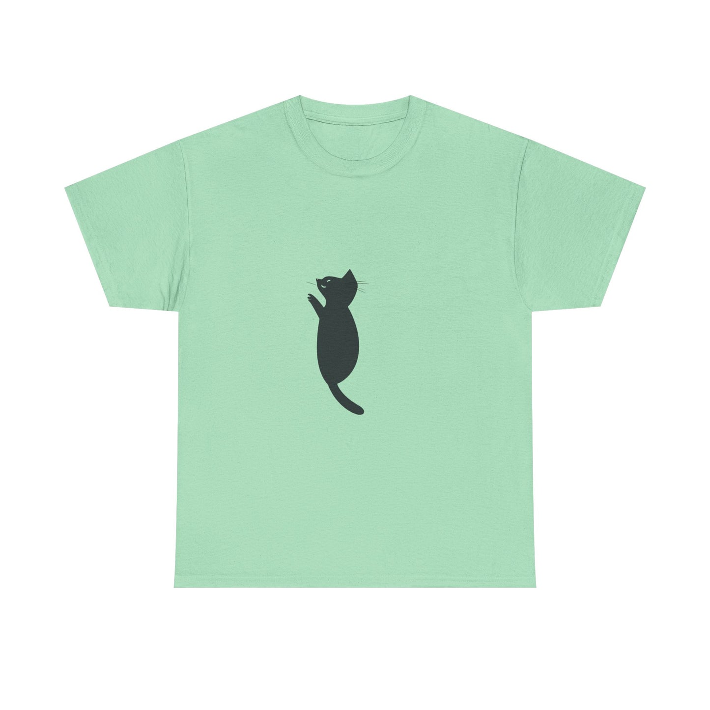 Playful Black Cat Graphic Unisex Heavy Cotton Tee - Tee Fusion Lab