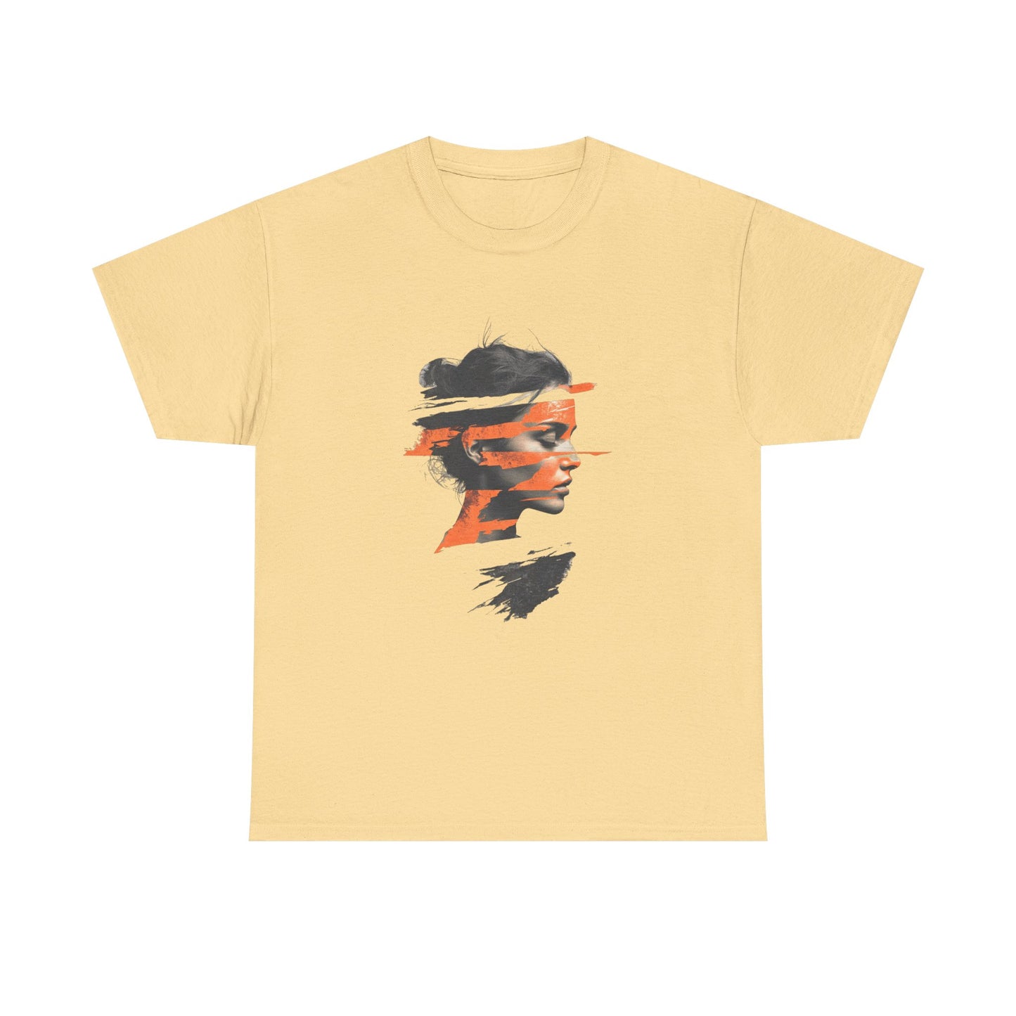 Artistic Unisex Heavy Cotton Tee - Abstract Portrait Design