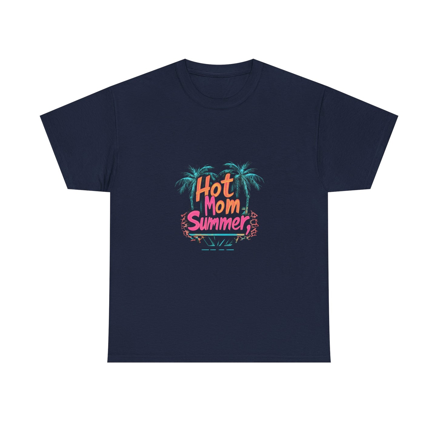 Hot Mom Summer Neon Tropical Unisex Heavy Cotton Tee - Perfect for Summer Vibes