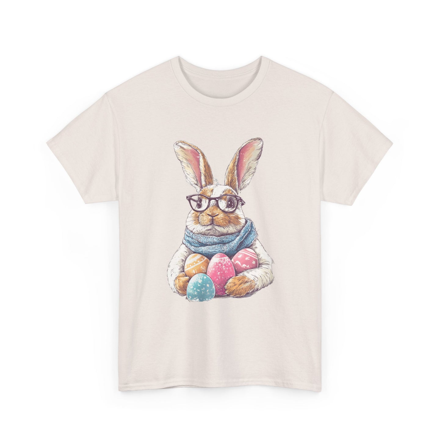 Easter Bunny Graphic Tee - Unisex Heavy Cotton Tee for Spring Celebrations - Bunny with Glasses
