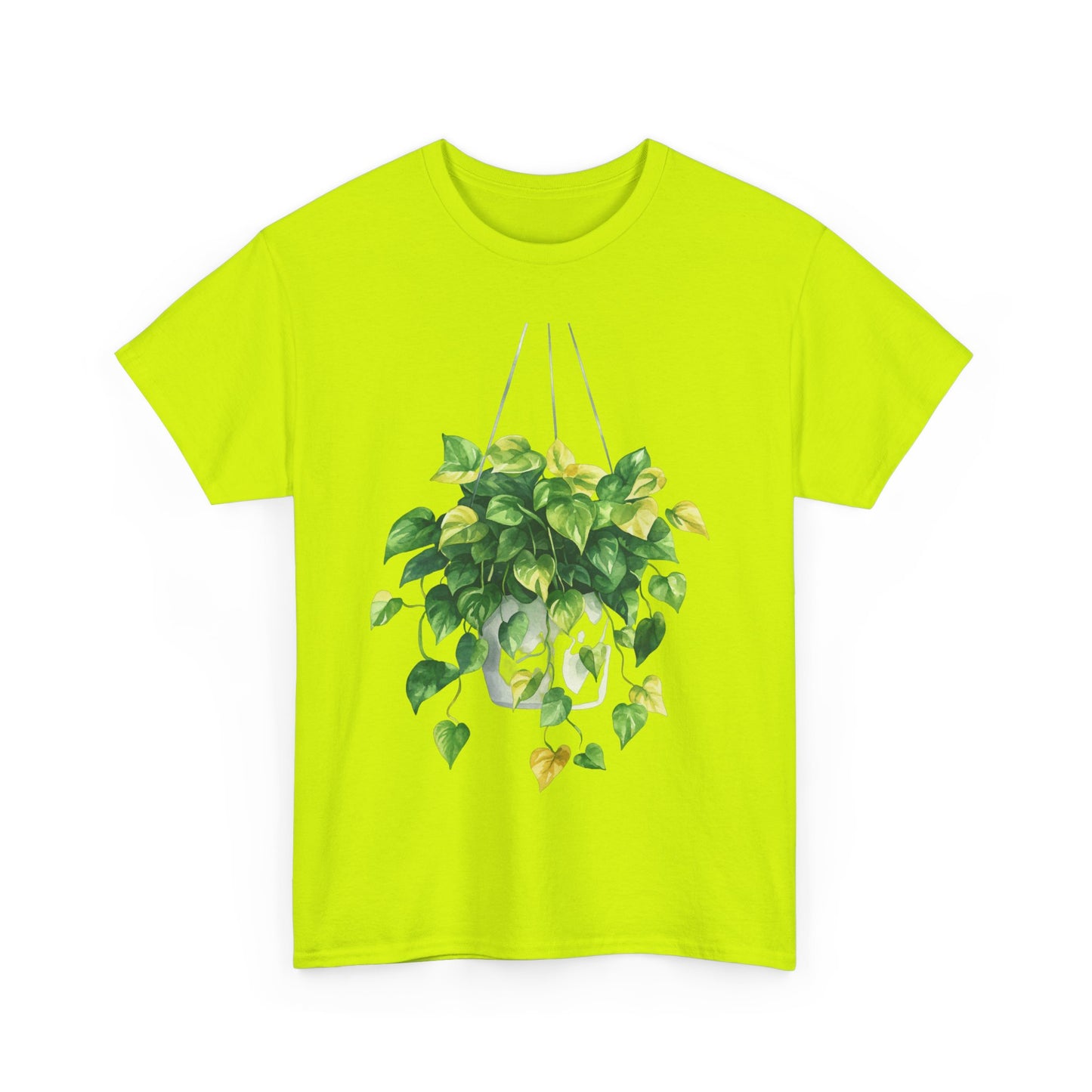 Hanging Pothos Plant Watercolor Tee - Hanging Indoor Plant Design