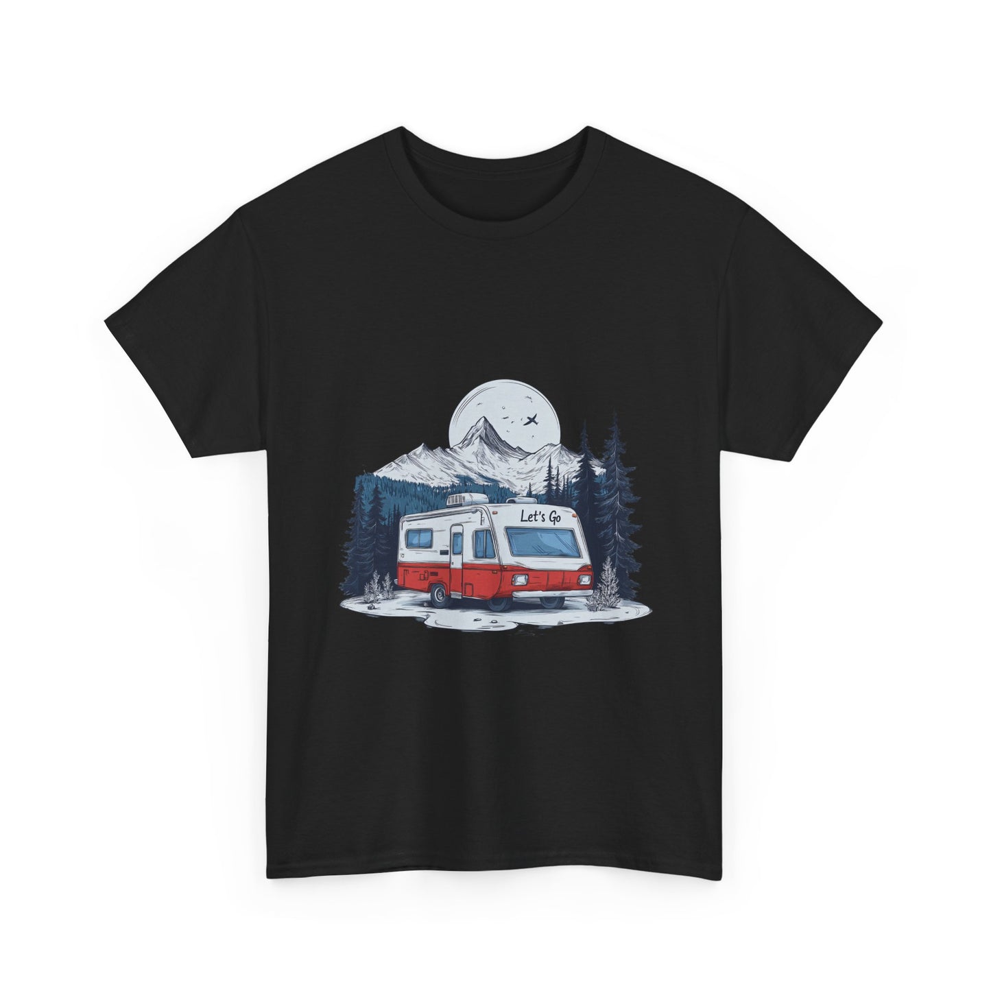 Adventure Awaits Unisex Heavy Cotton Tee - Retro RV Camping Design