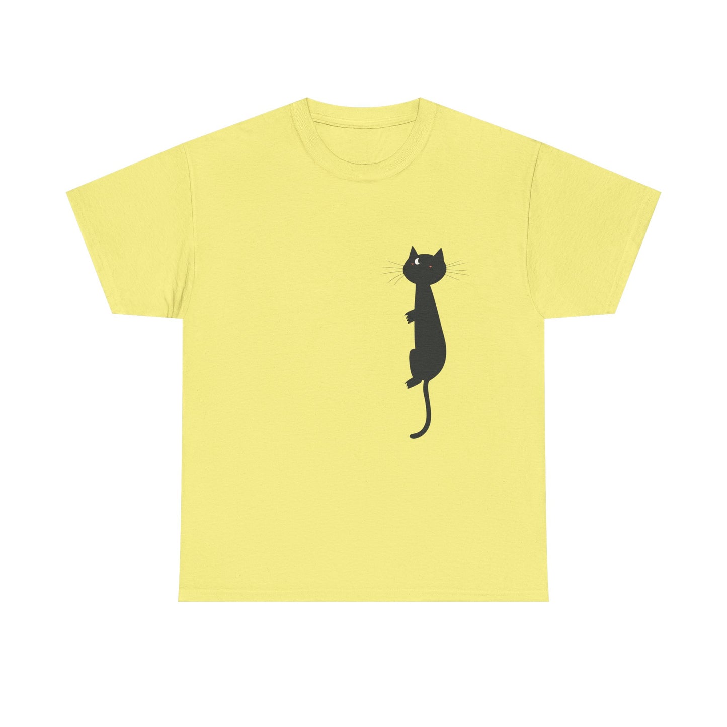Playful Black Cat Unisex Heavy Cotton Tee - Perfect for Animal Lovers - Tee Fusion Lab