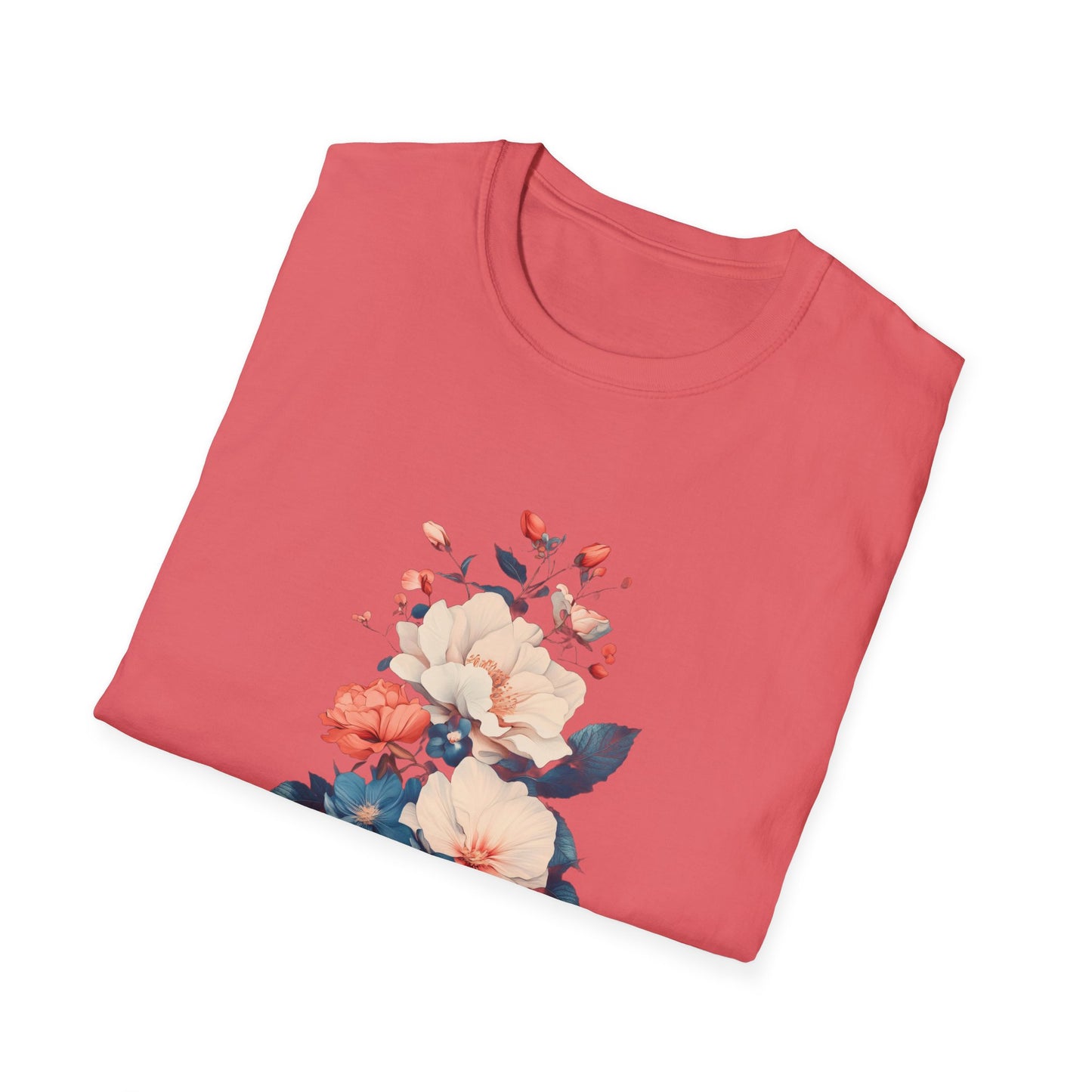 Floral Design Unisex Softstyle T-Shirt – Perfect for Everyday Wear and Spring Celebrations