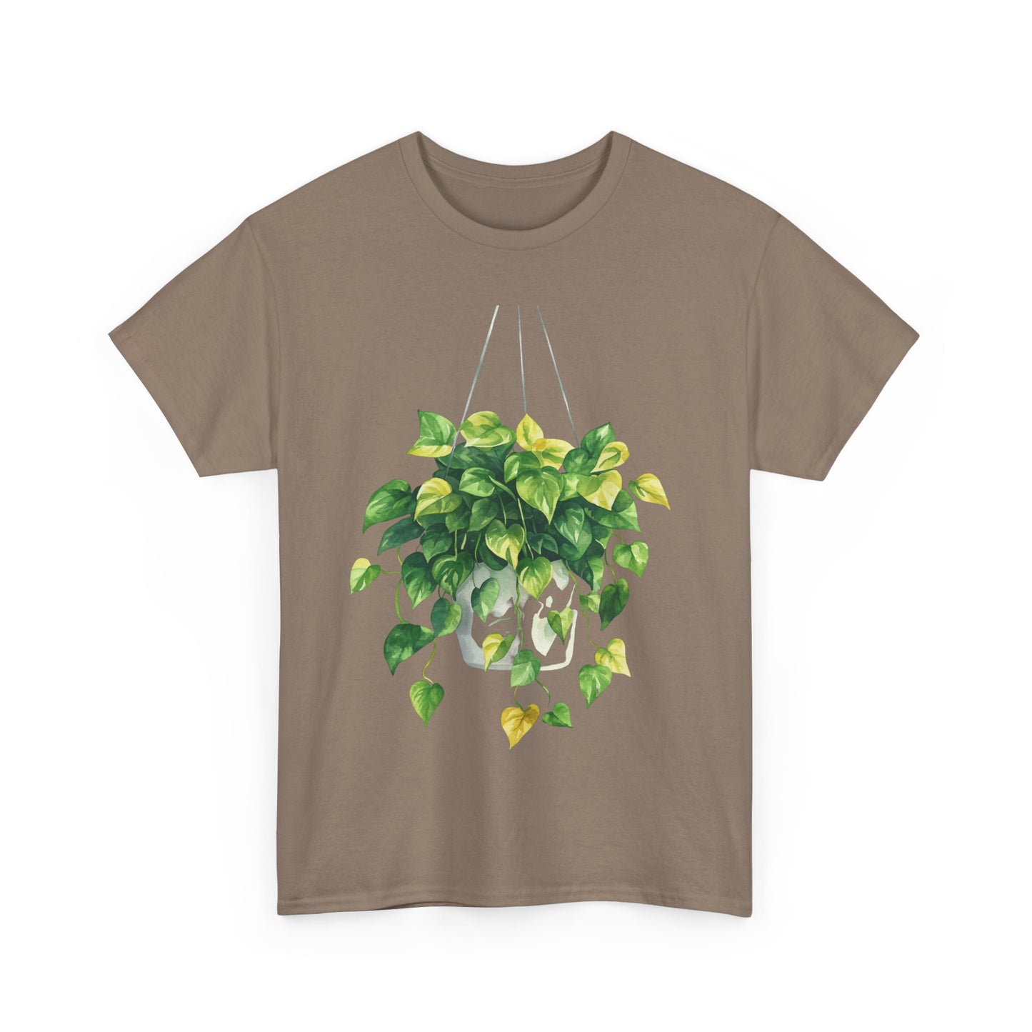 Hanging Pothos Plant Watercolor Tee - Hanging Indoor Plant Design