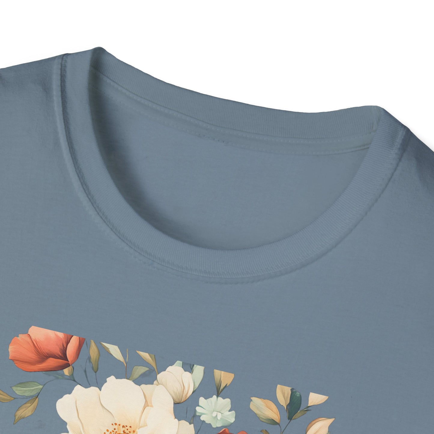 Floral Design Unisex Softstyle T-Shirt - Perfect for Spring and Everyday Wear
