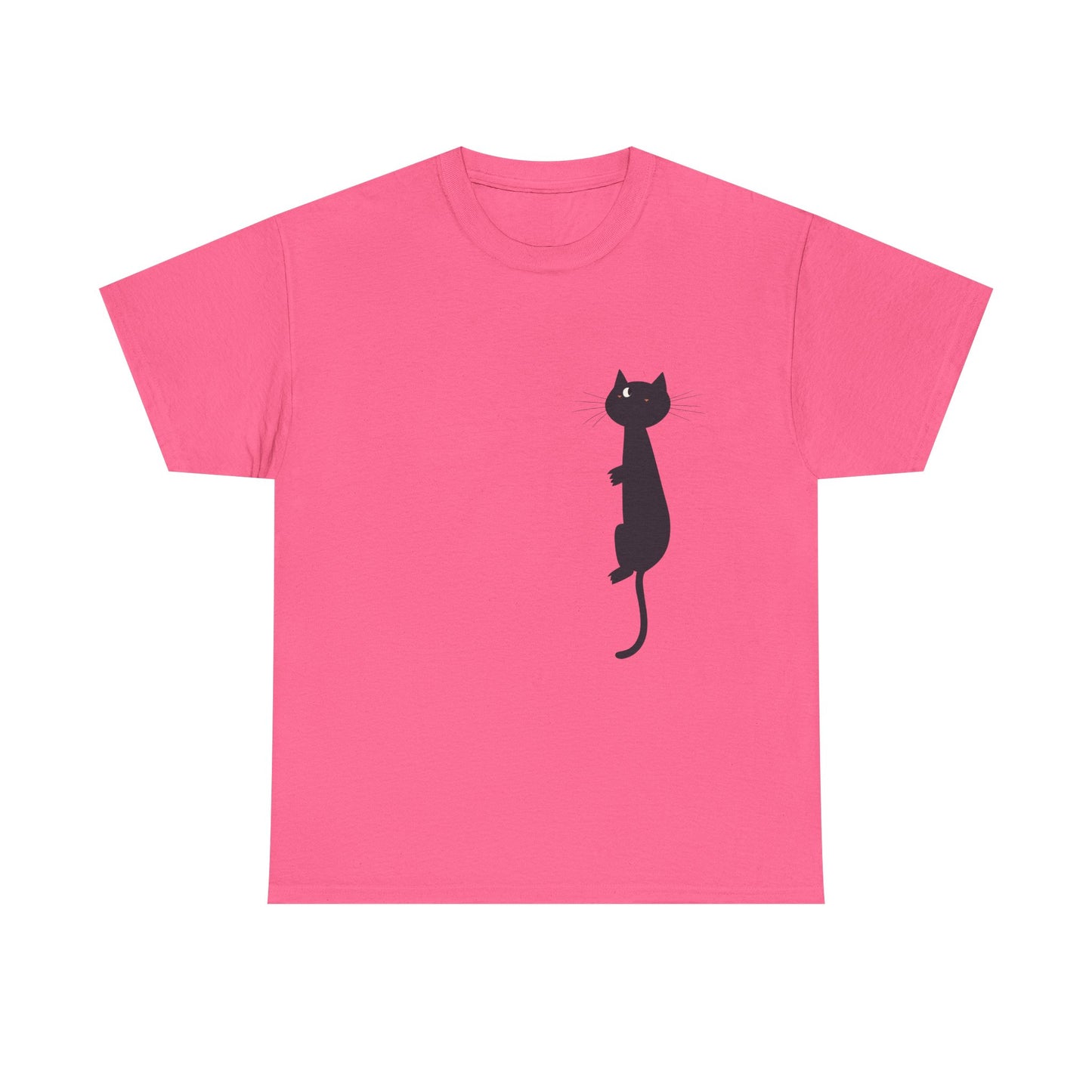 Playful Black Cat Unisex Heavy Cotton Tee - Perfect for Animal Lovers - Tee Fusion Lab