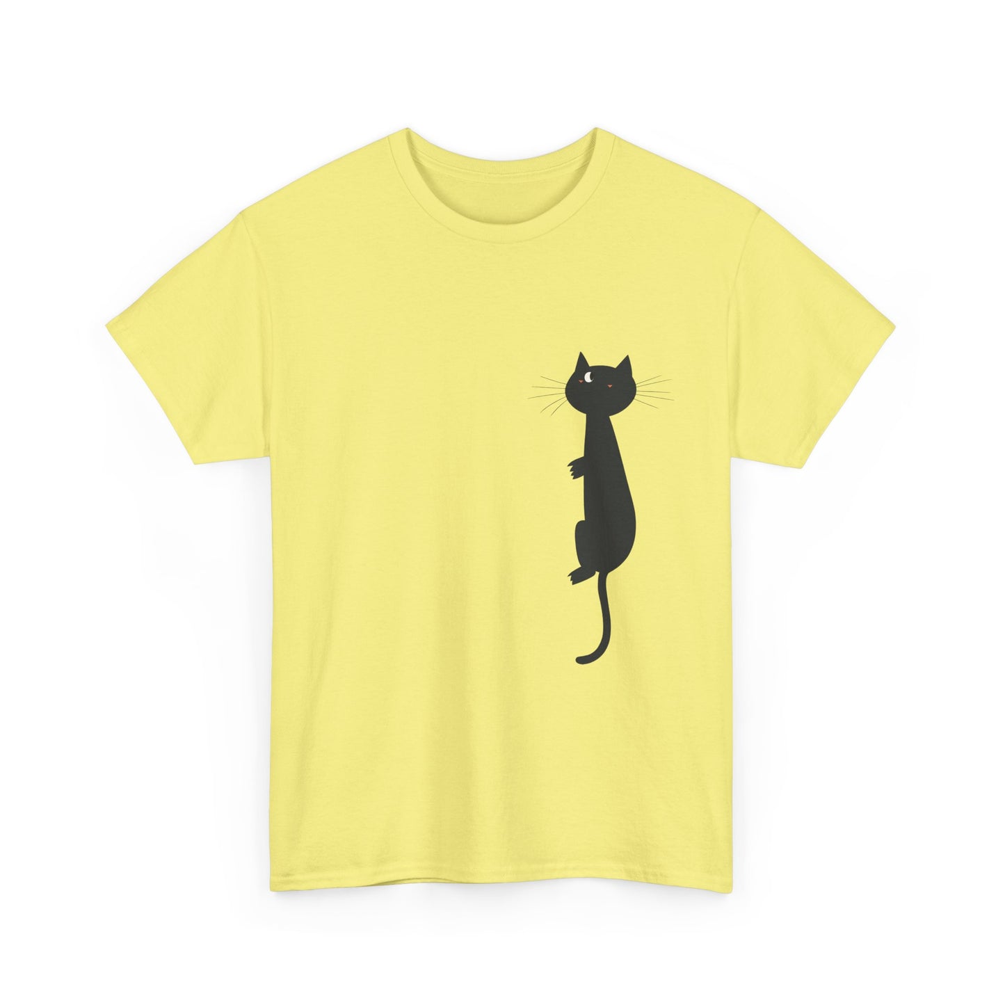 Playful Black Cat Unisex Heavy Cotton Tee - Perfect for Animal Lovers - Tee Fusion Lab