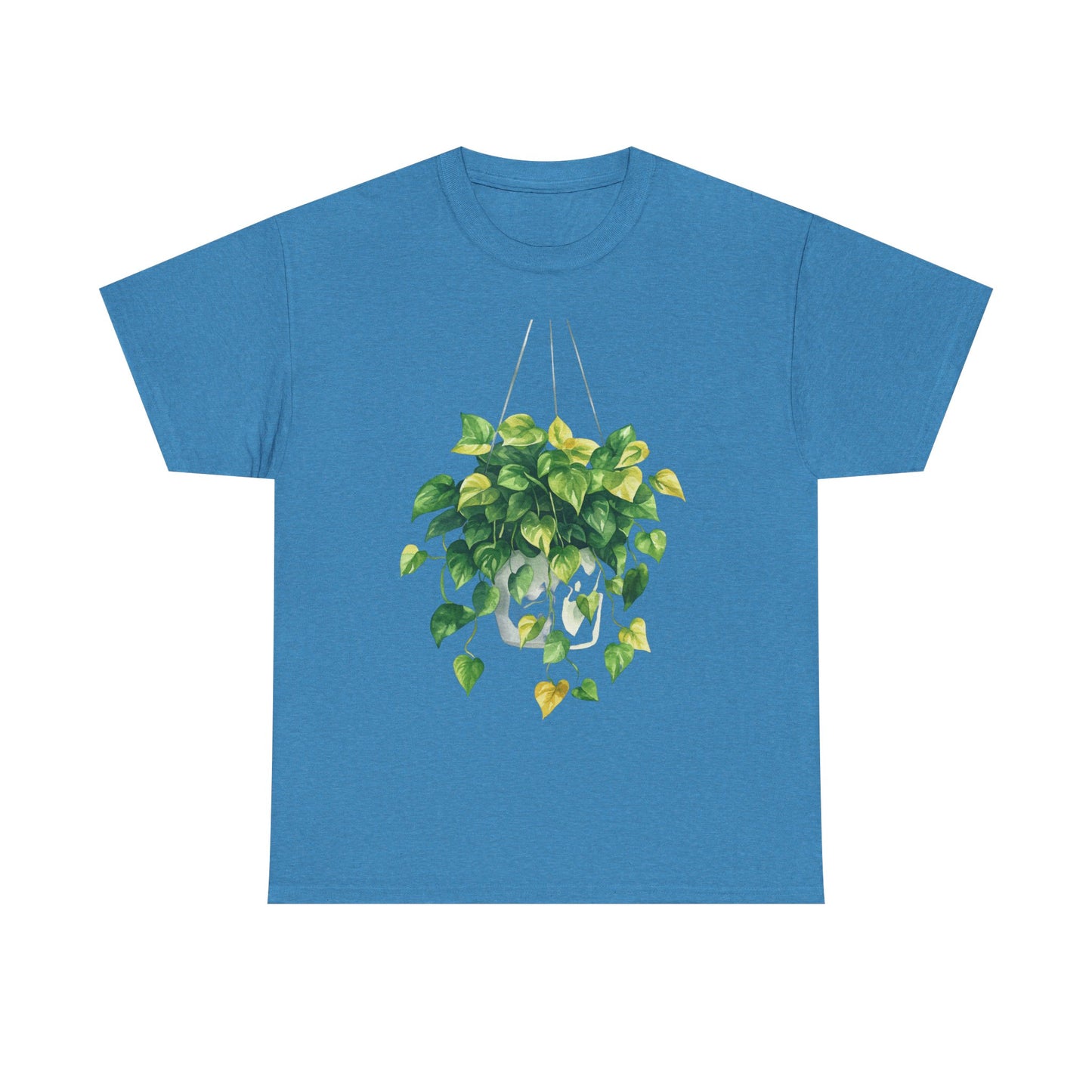 Hanging Pothos Plant Watercolor Tee - Hanging Indoor Plant Design