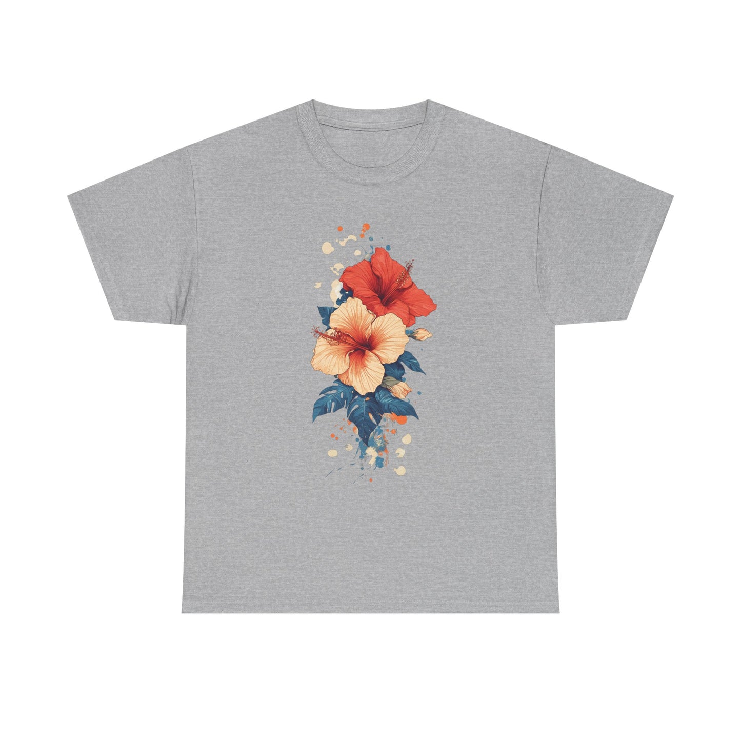 Tropical Floral Graphic Tee - Unisex Heavy Cotton T-Shirt - Tee Fusion Lab