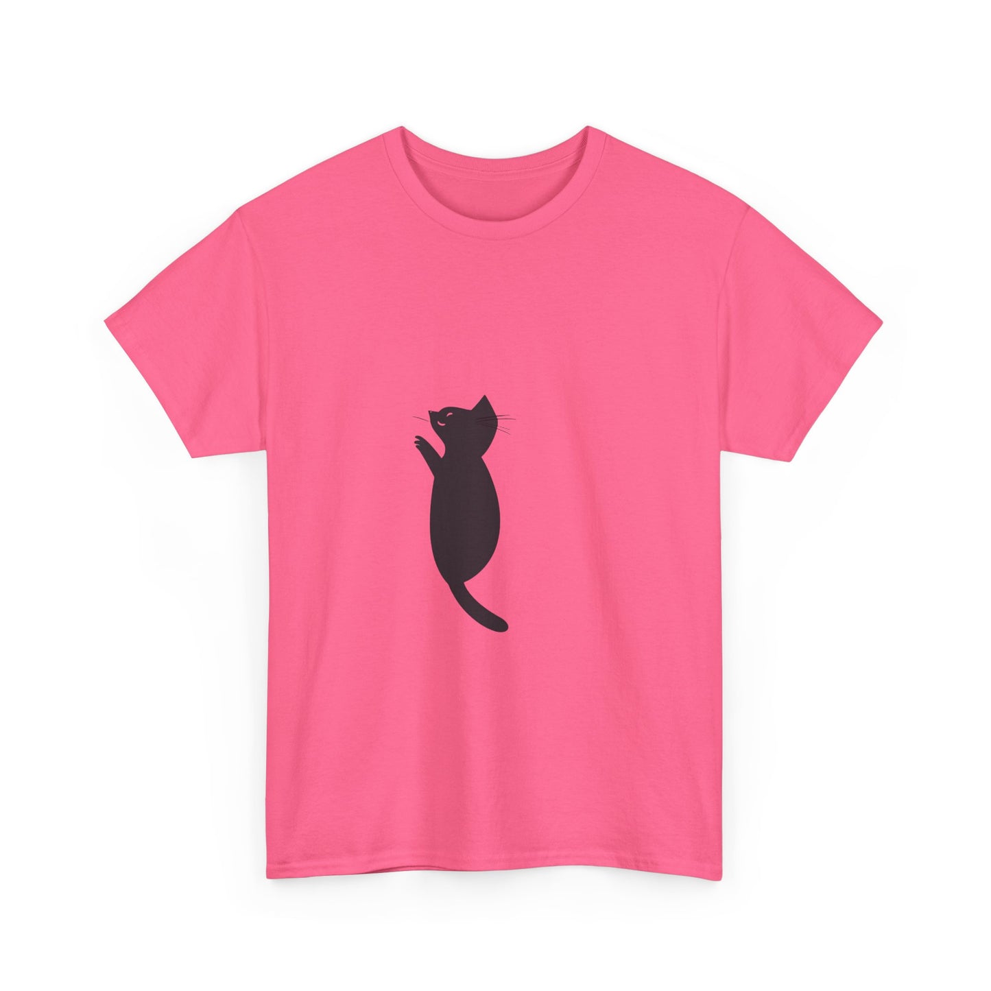 Playful Black Cat Graphic Unisex Heavy Cotton Tee - Tee Fusion Lab