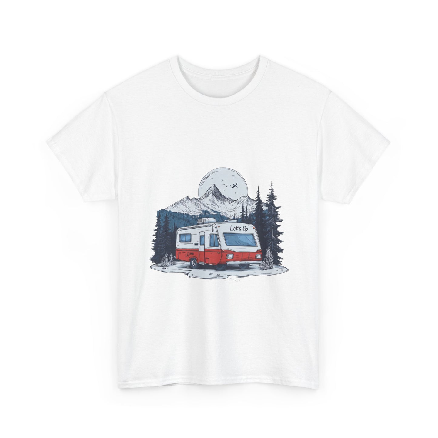 Adventure Awaits Unisex Heavy Cotton Tee - Retro RV Camping Design