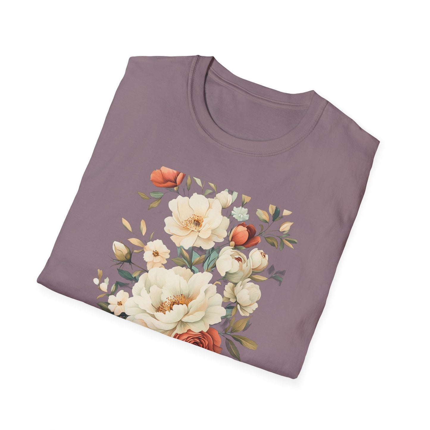 Floral Design Unisex Softstyle T-Shirt - Perfect for Spring and Everyday Wear