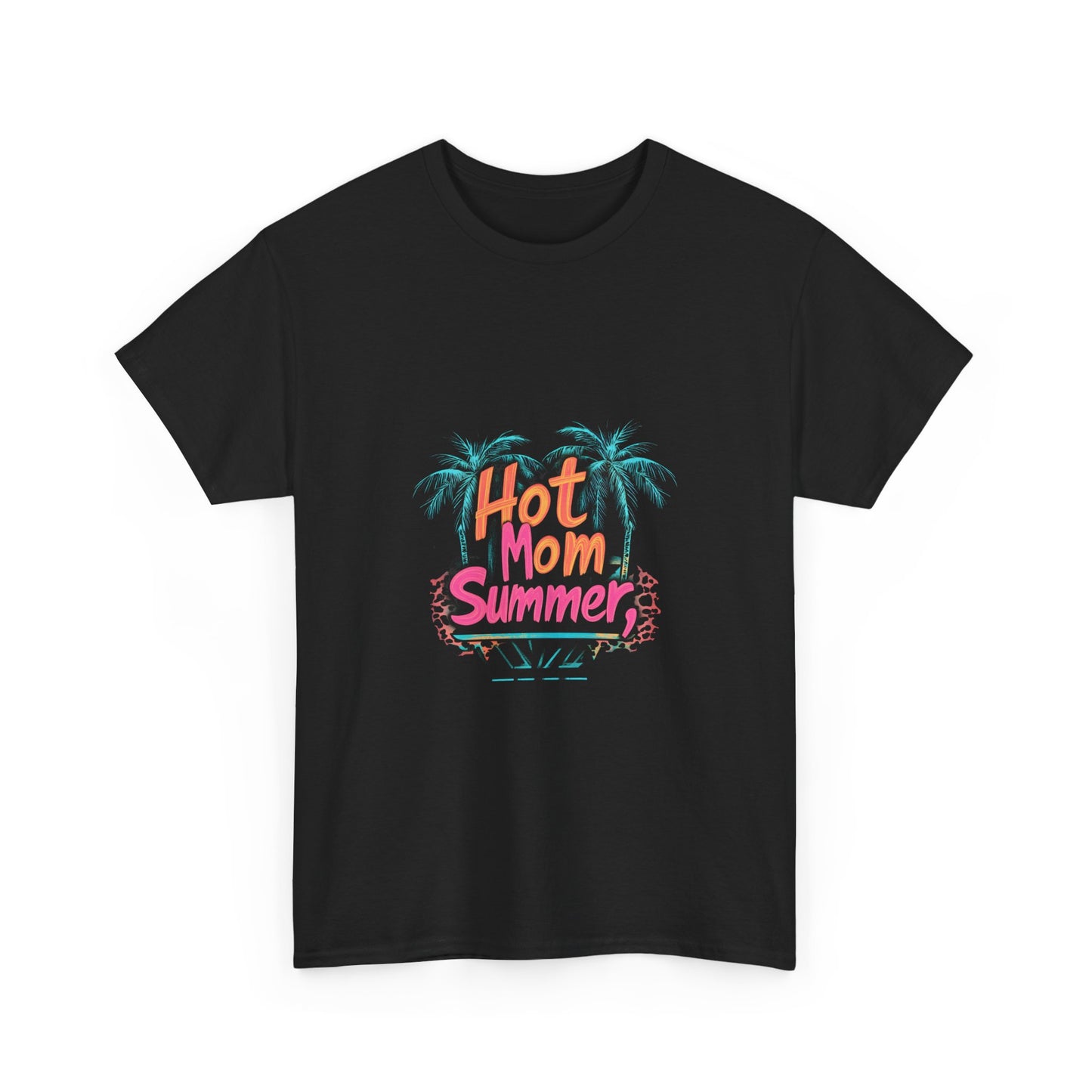 Hot Mom Summer Neon Tropical Unisex Heavy Cotton Tee - Perfect for Summer Vibes