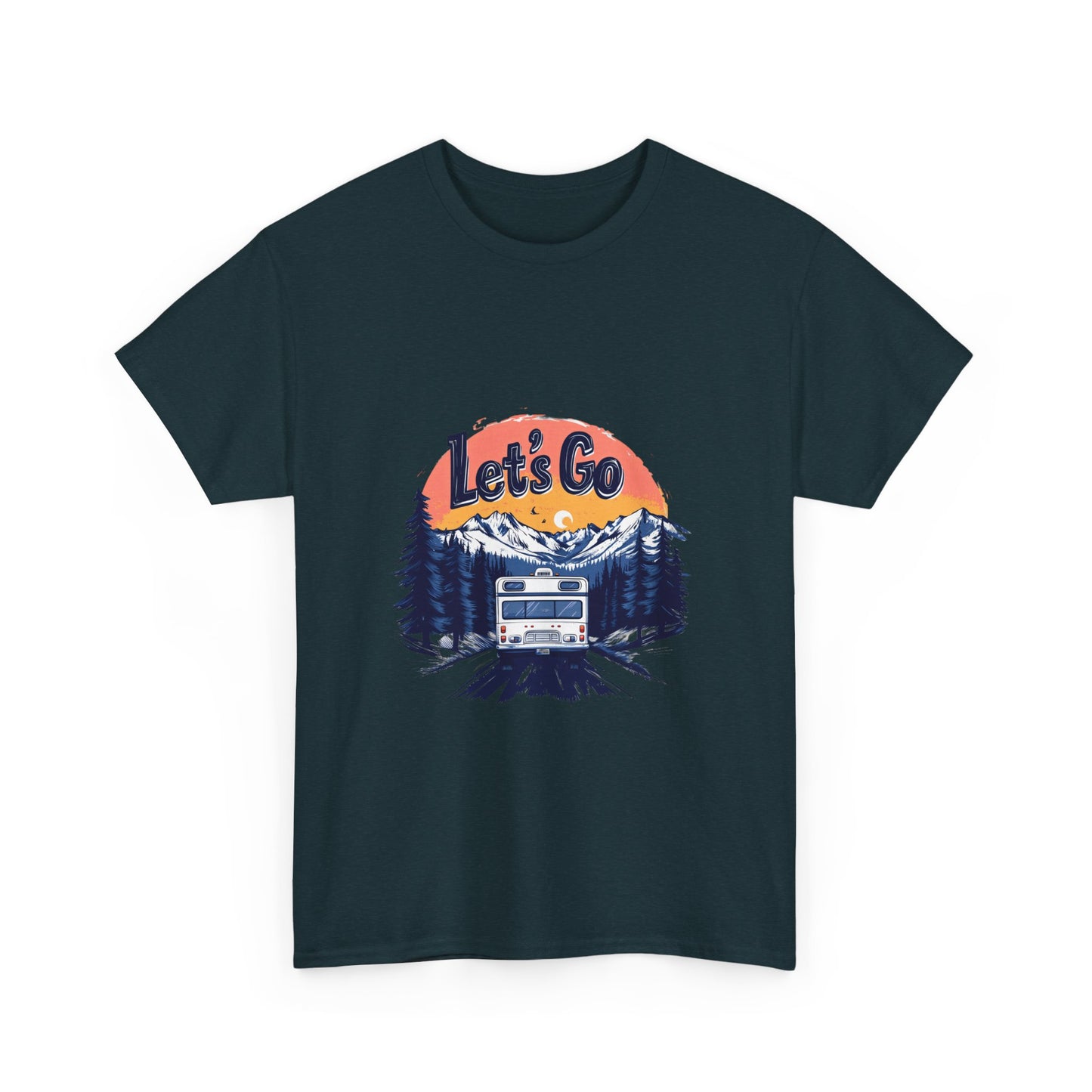 Adventure Awaits Unisex Heavy Cotton Tee - Let's Go Graphic T-Shirt