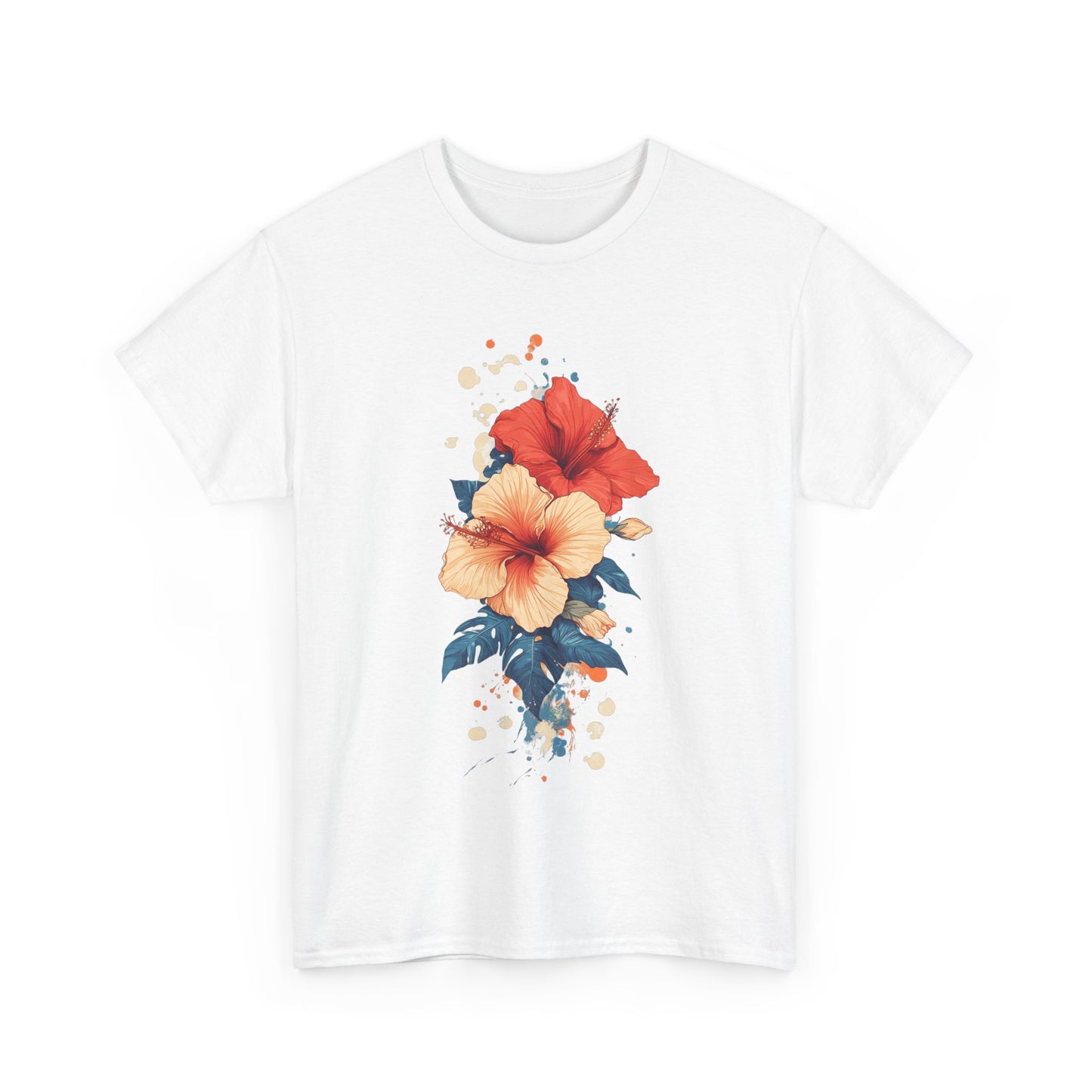 Tropical Floral Graphic Tee - Unisex Heavy Cotton T-Shirt - Tee Fusion Lab