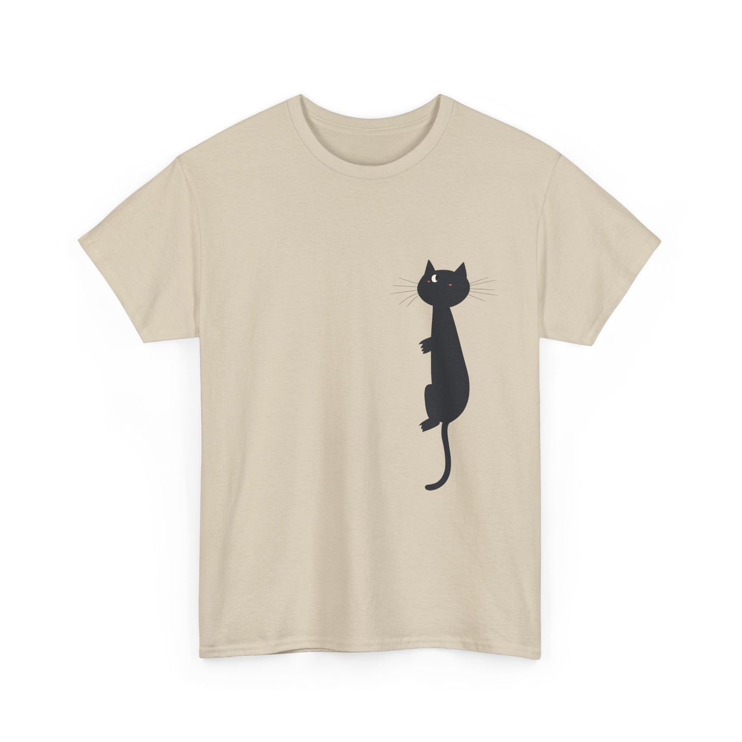 Playful Black Cat Unisex Heavy Cotton Tee - Perfect for Animal Lovers - Tee Fusion Lab