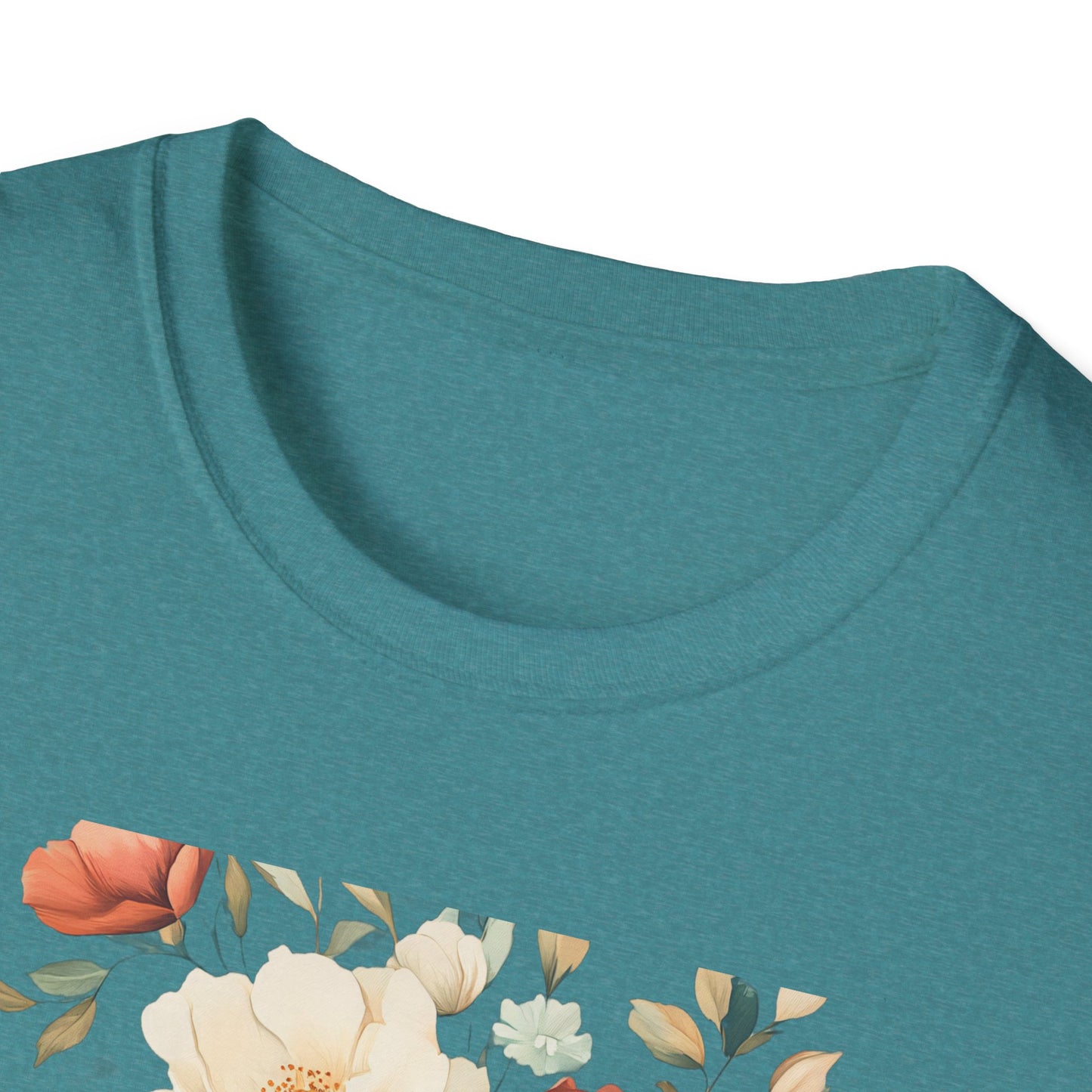 Floral Design Unisex Softstyle T-Shirt - Perfect for Spring and Everyday Wear