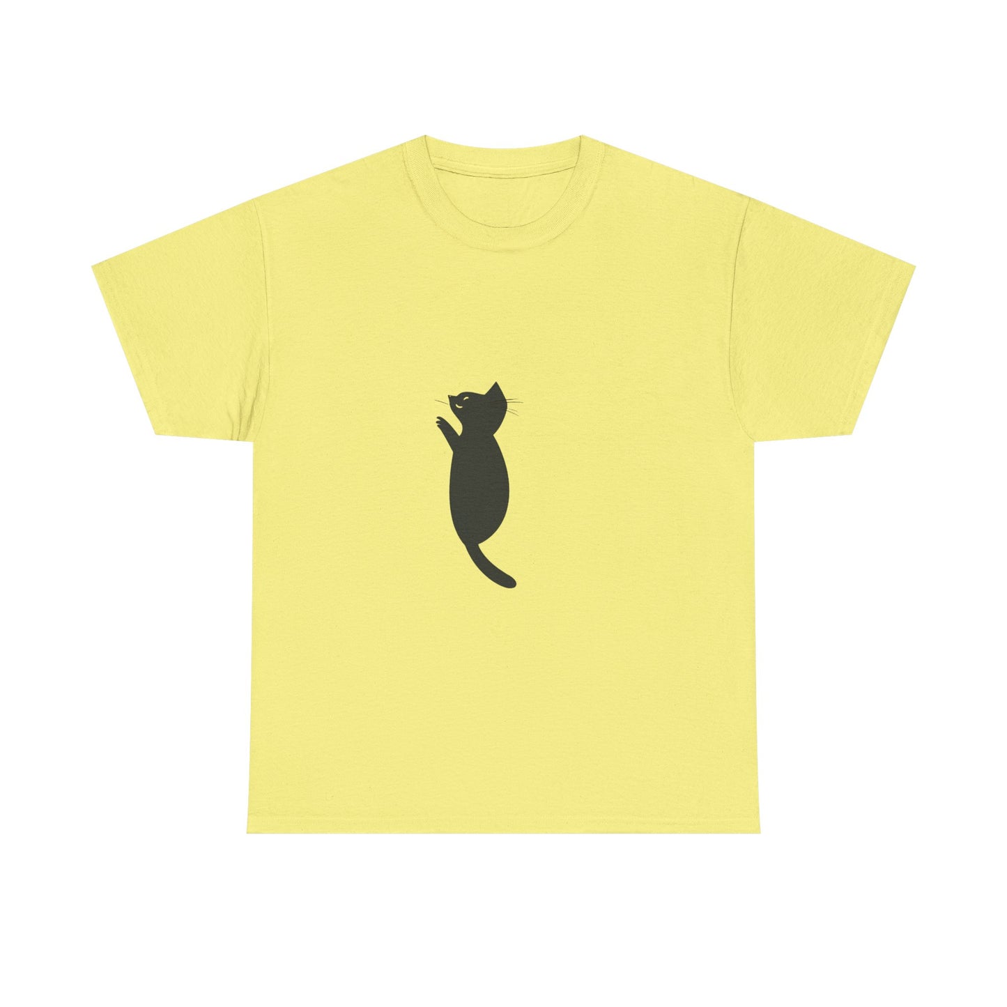 Playful Black Cat Graphic Unisex Heavy Cotton Tee - Tee Fusion Lab