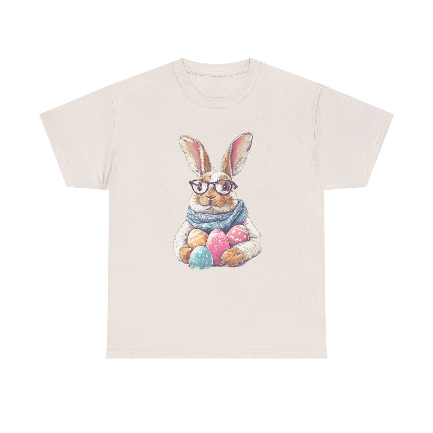 Easter Bunny Graphic Tee - Unisex Heavy Cotton Tee for Spring Celebrations - Bunny with Glasses