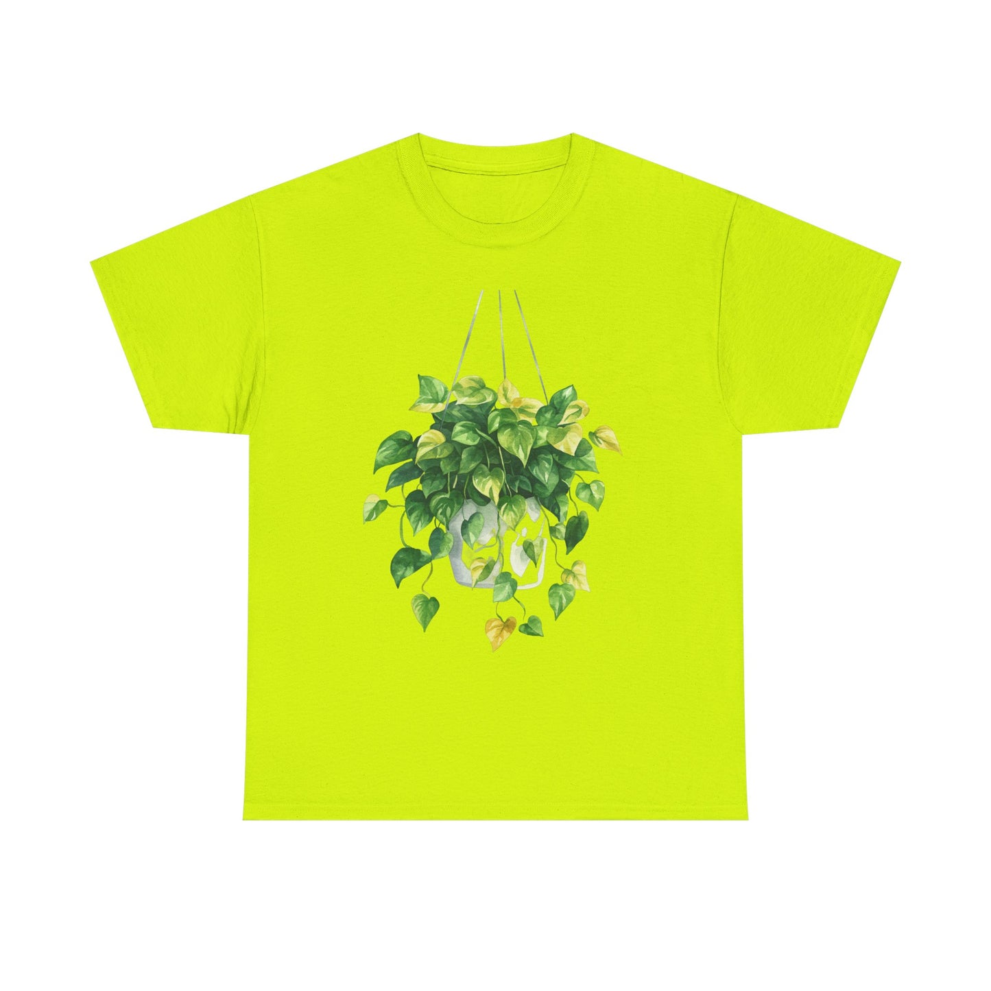 Hanging Pothos Plant Watercolor Tee - Hanging Indoor Plant Design