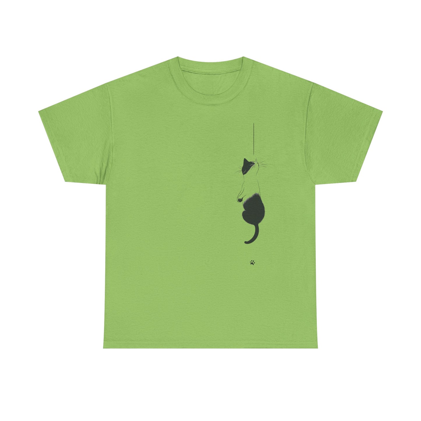Cat Lover Unisex Heavy Cotton Tee - Curious Cat Hanging