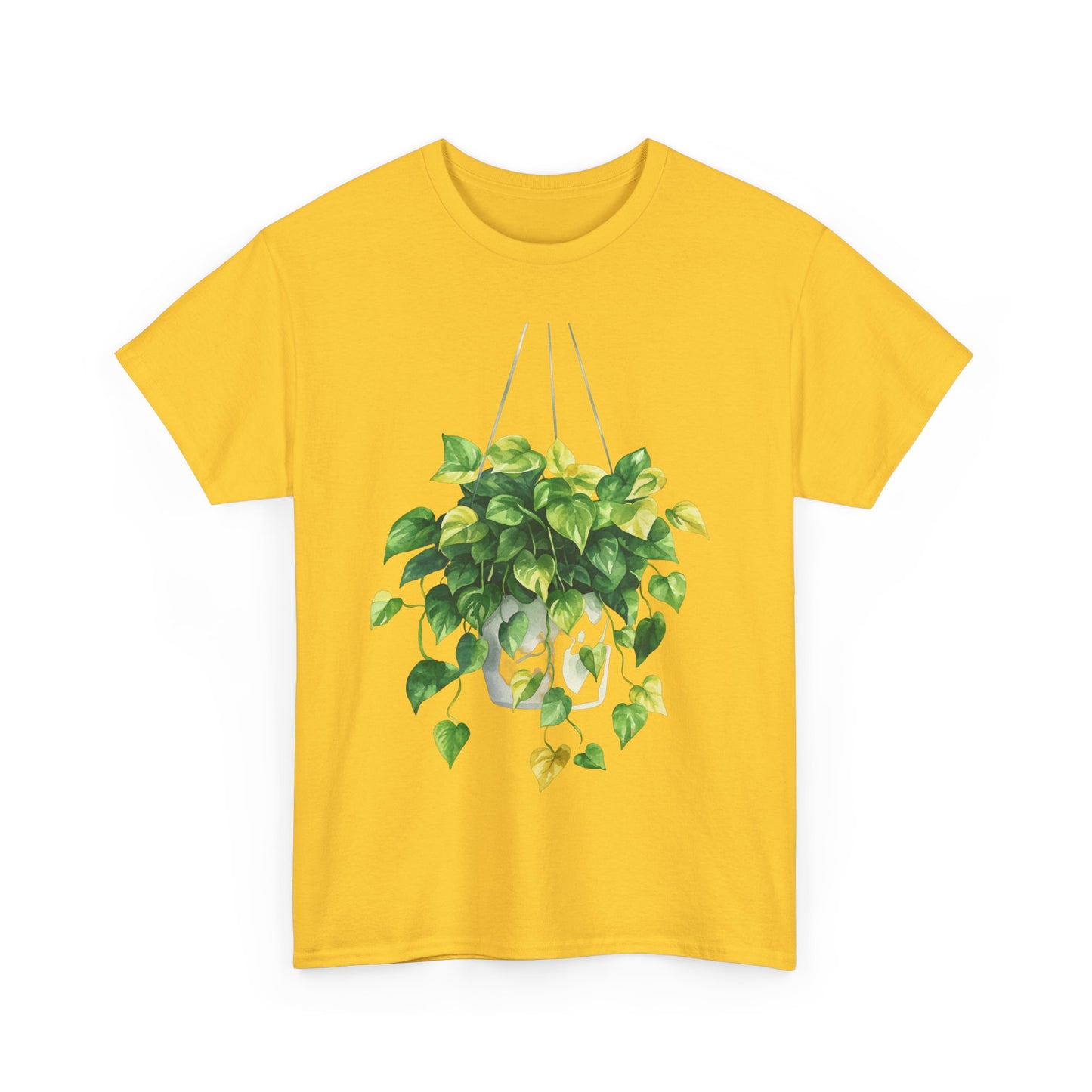 Hanging Pothos Plant Watercolor Tee - Hanging Indoor Plant Design