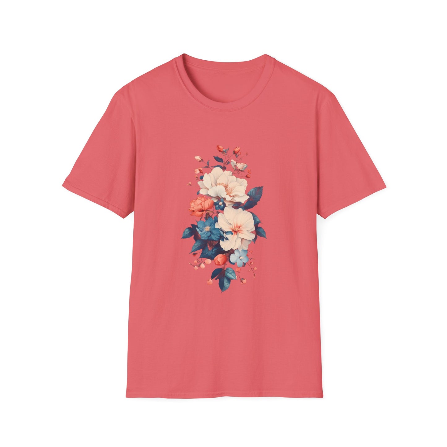 Floral Design Unisex Softstyle T-Shirt – Perfect for Everyday Wear and Spring Celebrations