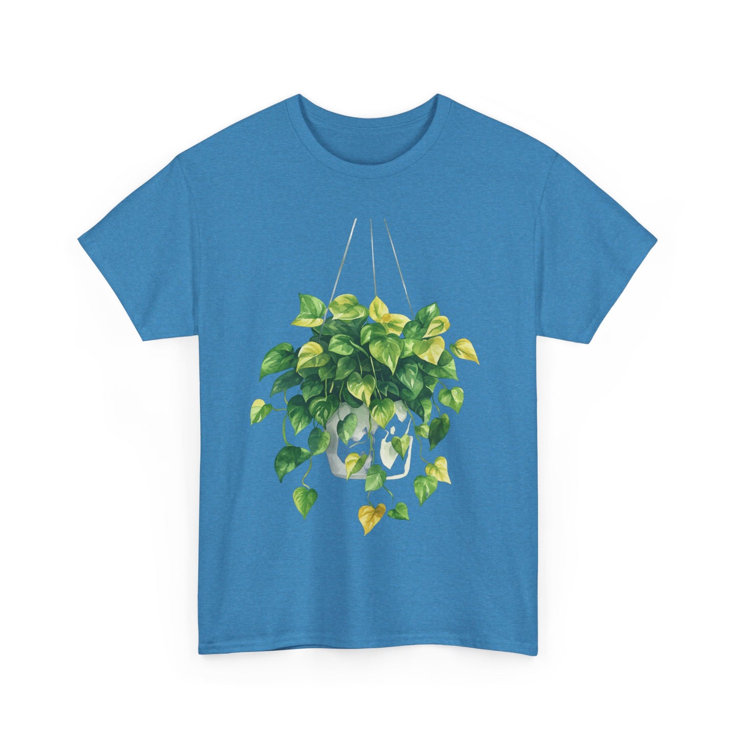 Hanging Pothos Plant Watercolor Tee - Hanging Indoor Plant Design