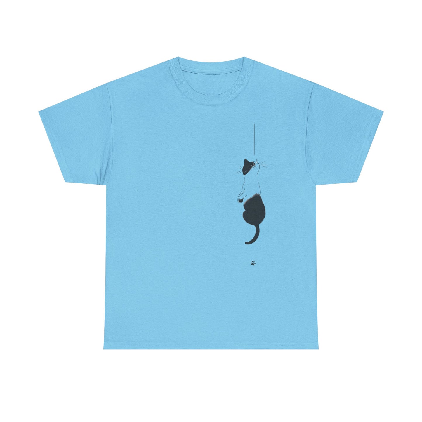 Cat Lover Unisex Heavy Cotton Tee - Curious Cat Hanging