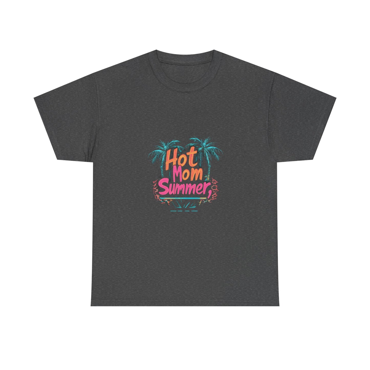 Hot Mom Summer Neon Tropical Unisex Heavy Cotton Tee - Perfect for Summer Vibes