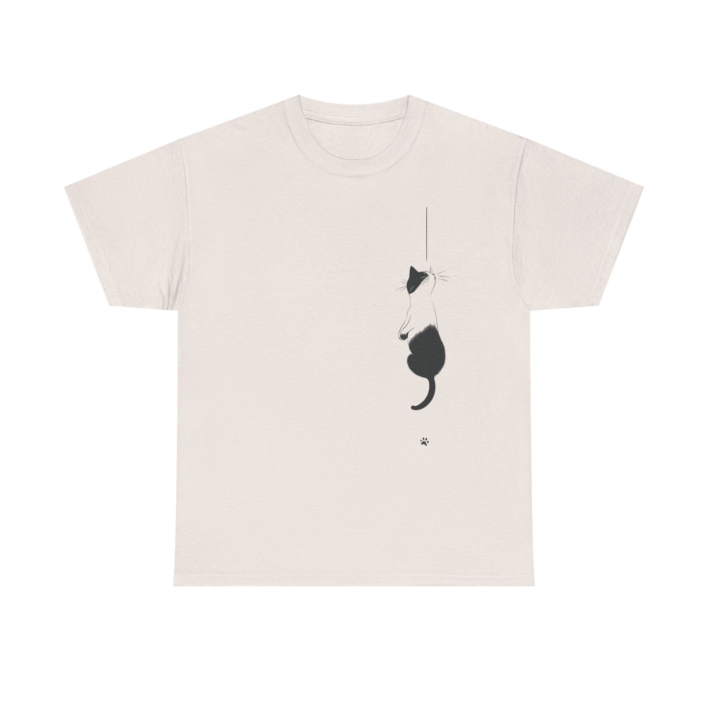 Cat Lover Unisex Heavy Cotton Tee - Curious Cat Hanging