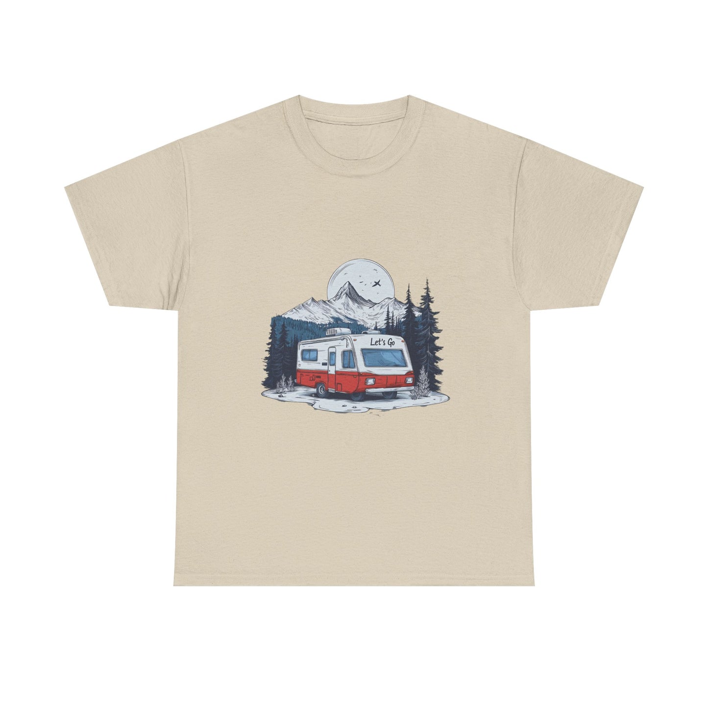Adventure Awaits Unisex Heavy Cotton Tee - Retro RV Camping Design