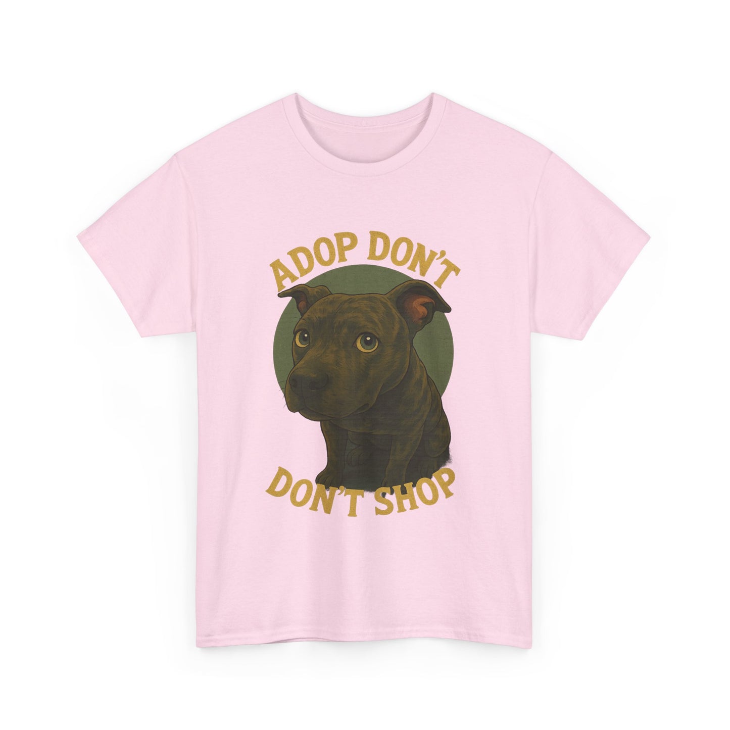 Unisex Heavy Cotton Tee - "Adopt Don't Shop" Dog Design - Tee Fusion Lab