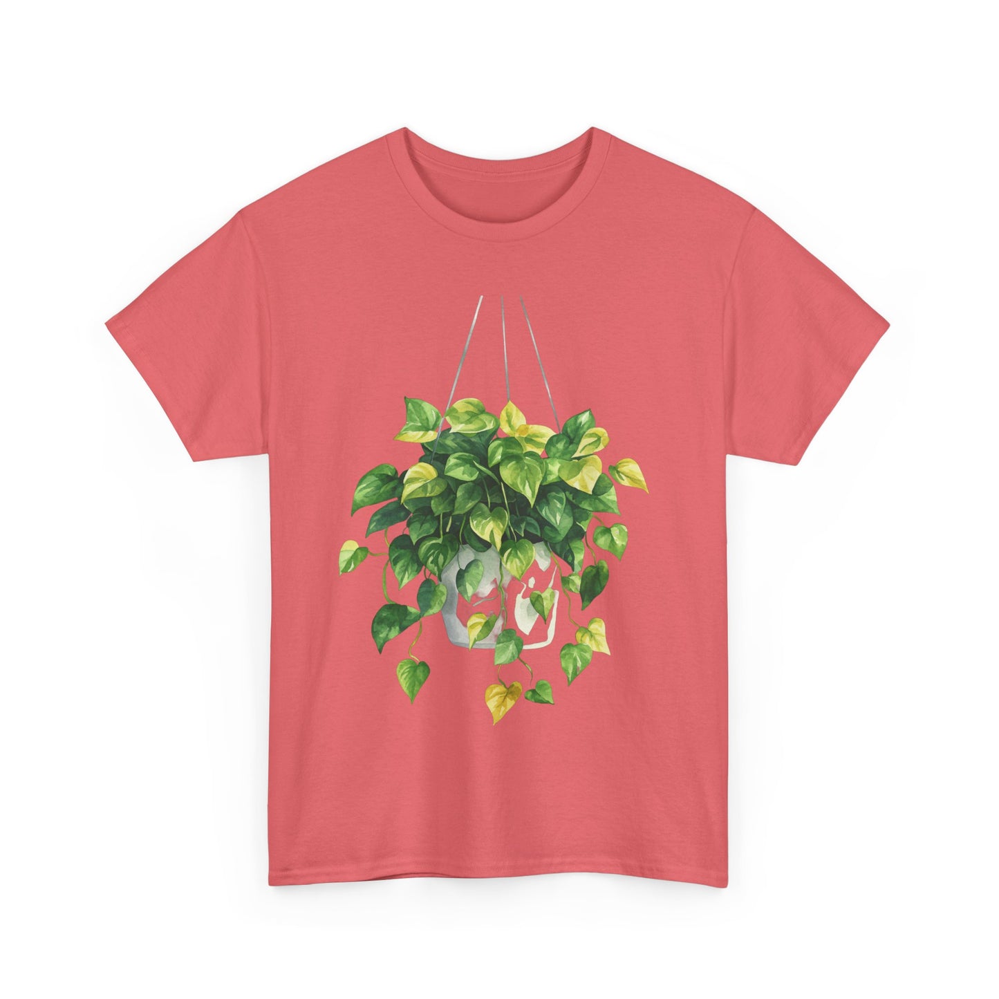 Hanging Pothos Plant Watercolor Tee - Hanging Indoor Plant Design