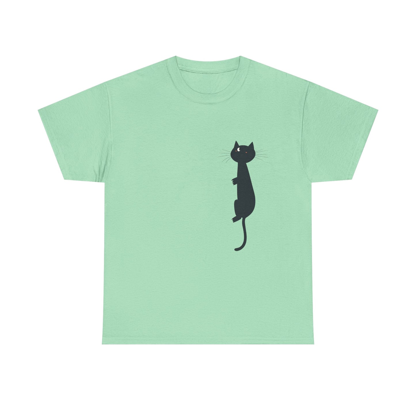 Playful Black Cat Unisex Heavy Cotton Tee - Perfect for Animal Lovers - Tee Fusion Lab