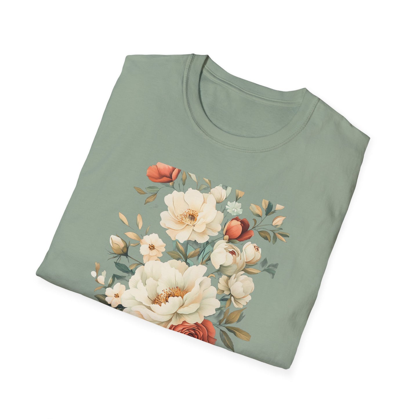Floral Design Unisex Softstyle T-Shirt - Perfect for Spring and Everyday Wear