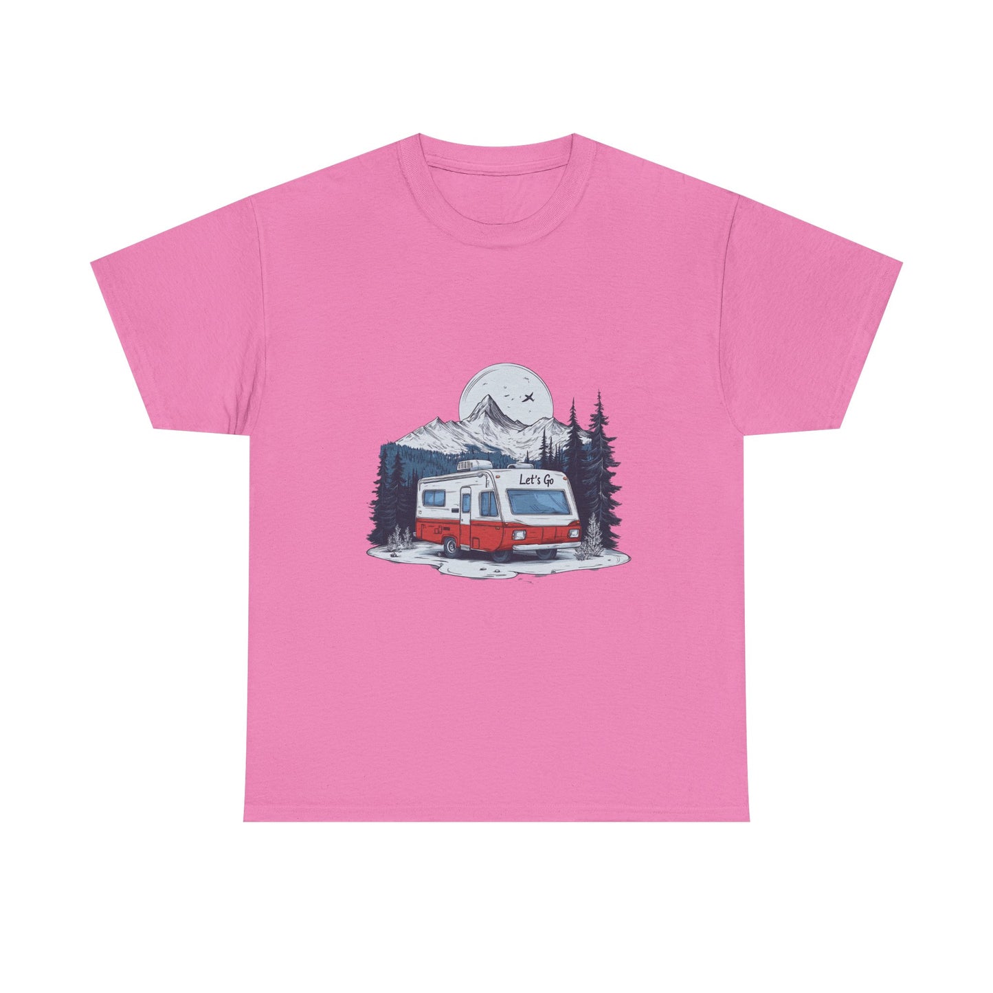 Adventure Awaits Unisex Heavy Cotton Tee - Retro RV Camping Design