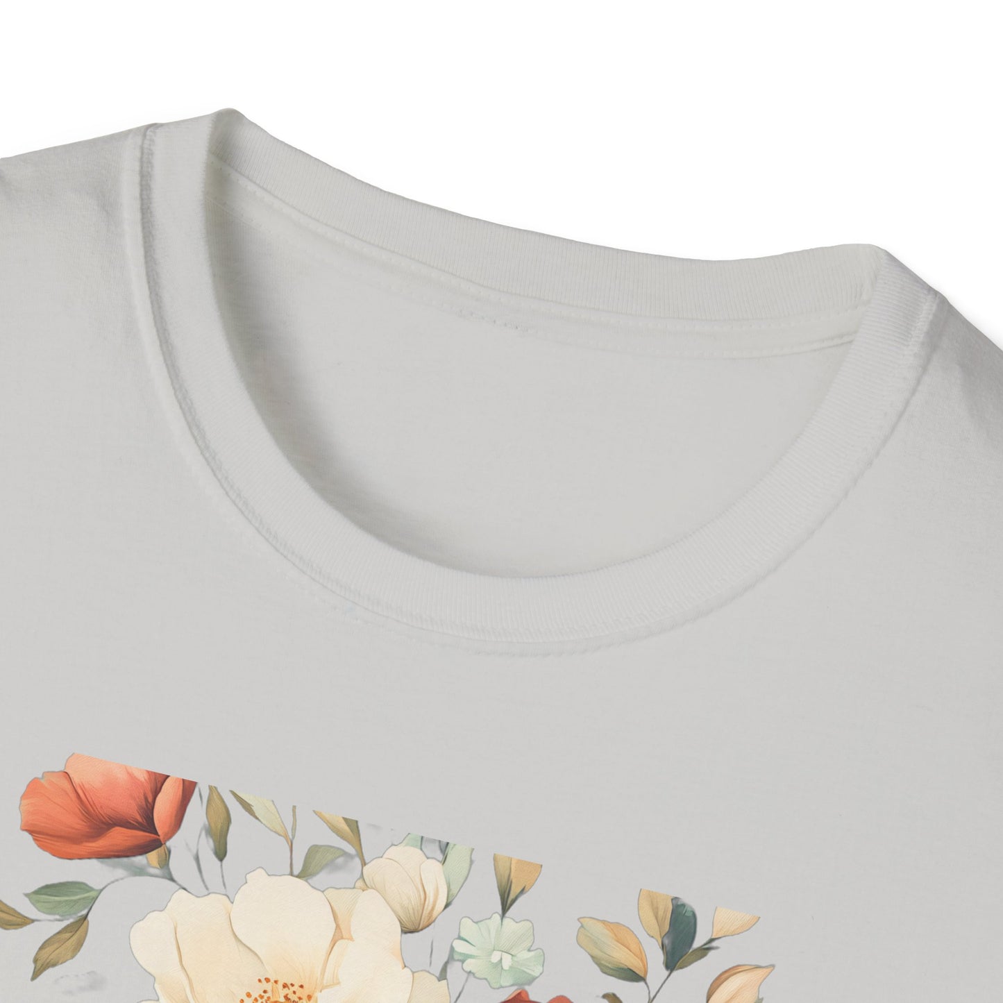 Floral Design Unisex Softstyle T-Shirt - Perfect for Spring and Everyday Wear
