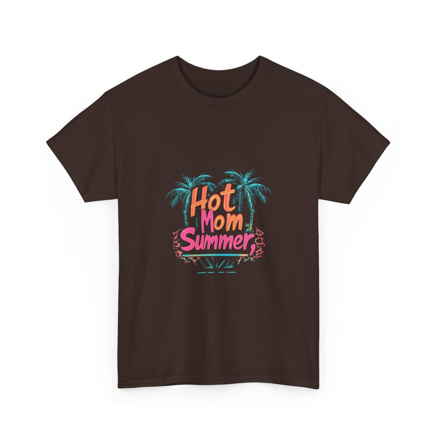 Hot Mom Summer Neon Tropical Unisex Heavy Cotton Tee - Perfect for Summer Vibes