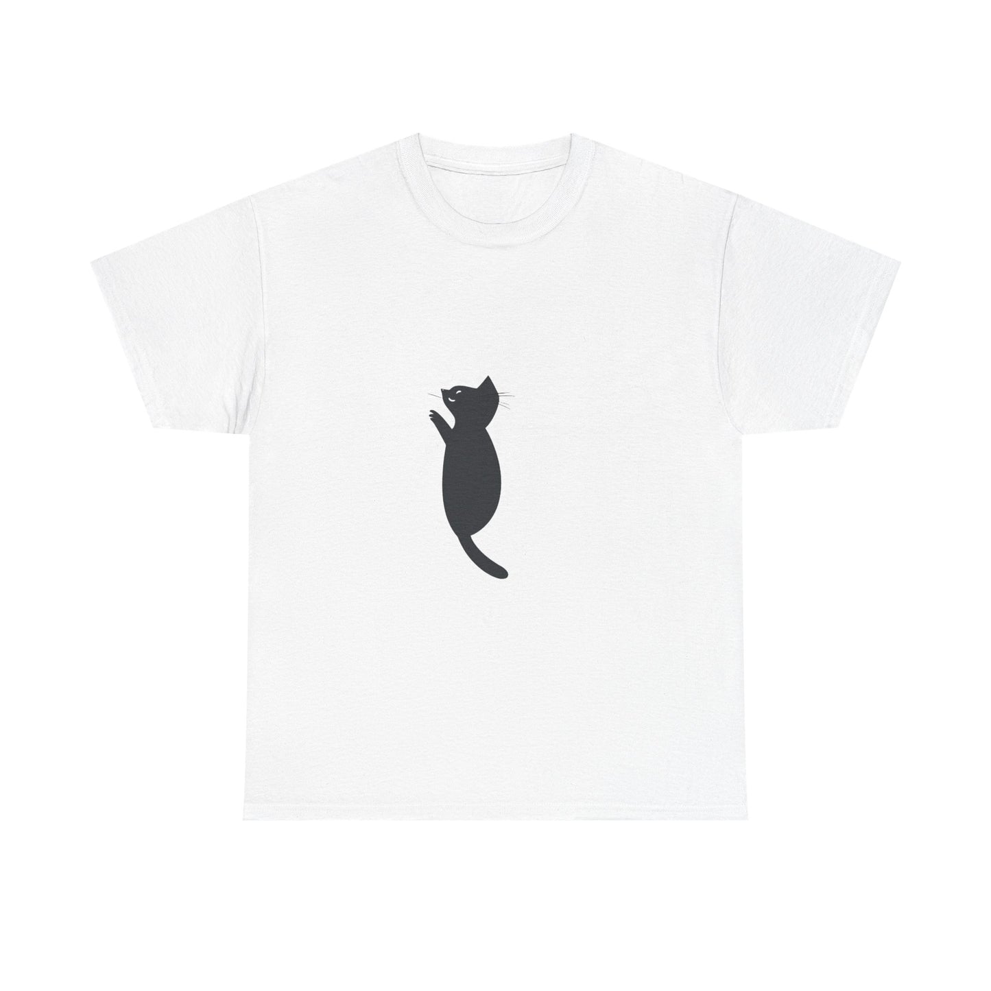 Playful Black Cat Graphic Unisex Heavy Cotton Tee - Tee Fusion Lab