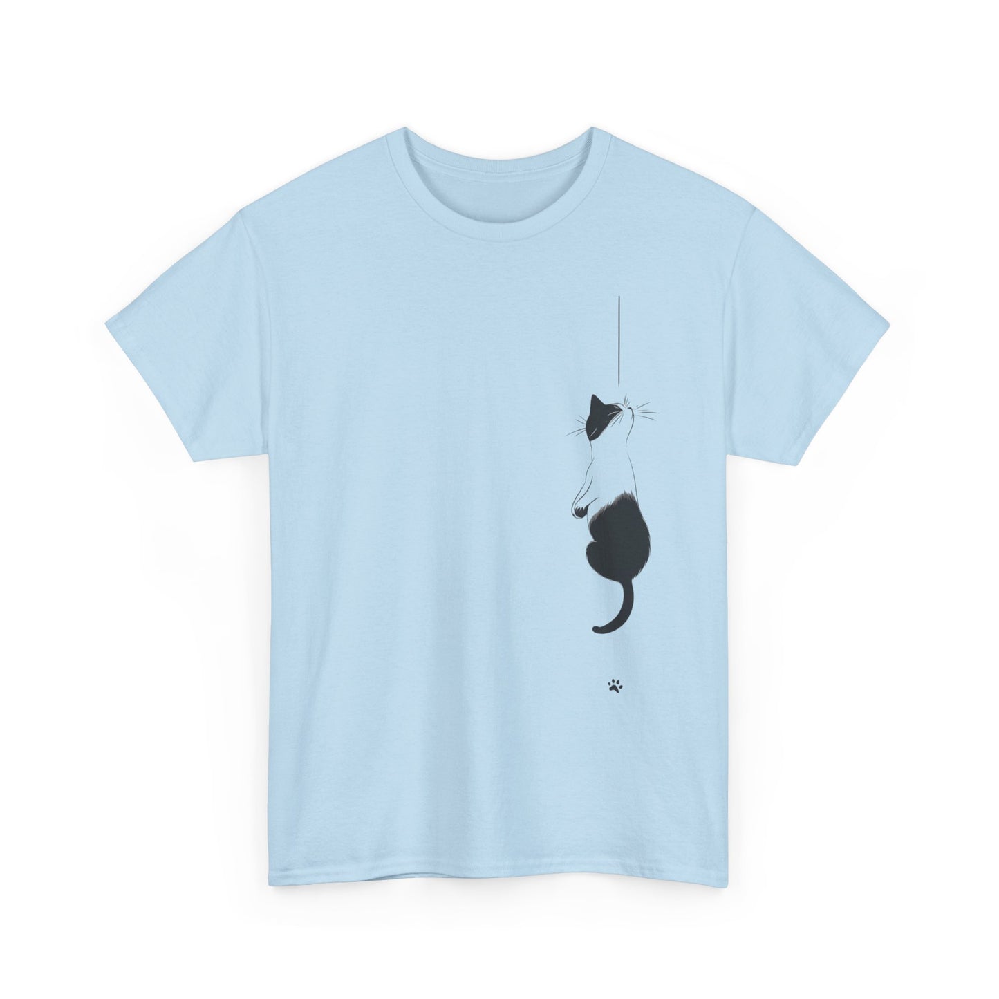 Cat Lover Unisex Heavy Cotton Tee - Curious Cat Hanging