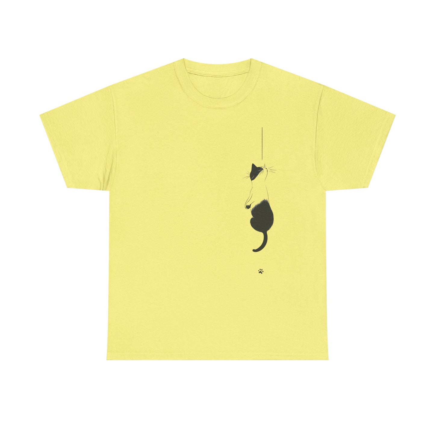 Cat Lover Unisex Heavy Cotton Tee - Curious Cat Hanging
