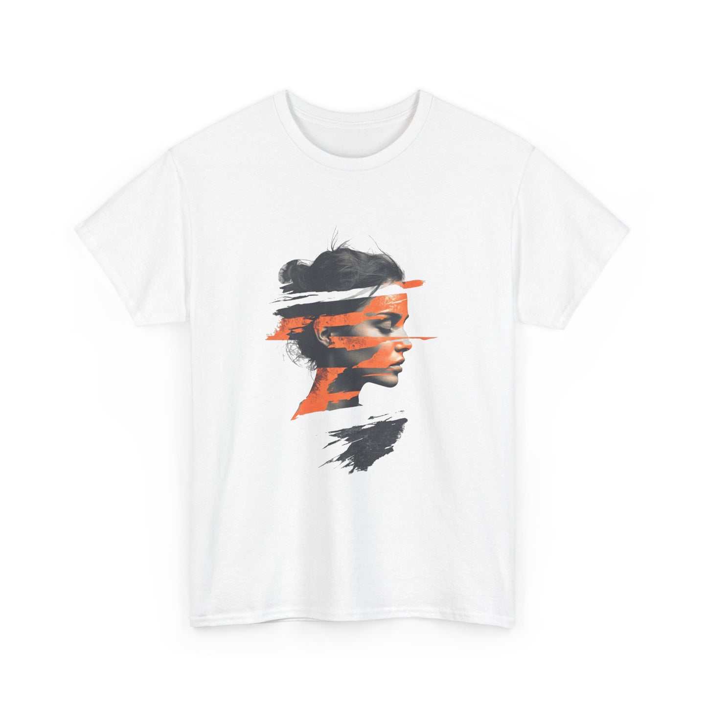 Artistic Unisex Heavy Cotton Tee - Abstract Portrait Design
