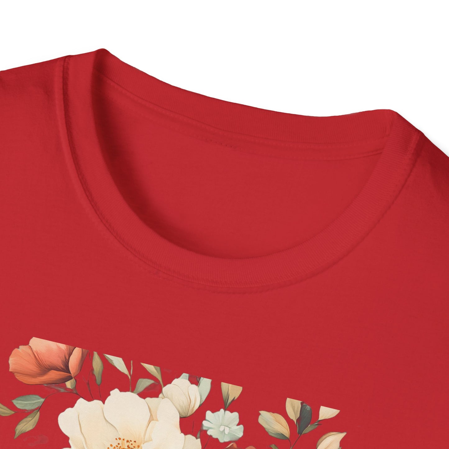 Floral Design Unisex Softstyle T-Shirt - Perfect for Spring and Everyday Wear
