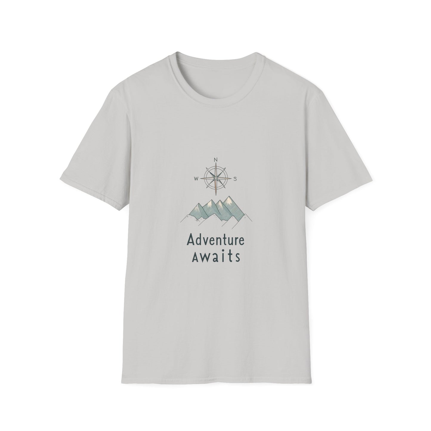 Adventure Awaits Unisex Softstyle T-Shirt, Perfect for Travel Lovers, Outdoor Enthusiasts, Camping, Adventure Gifts, Nature Tee