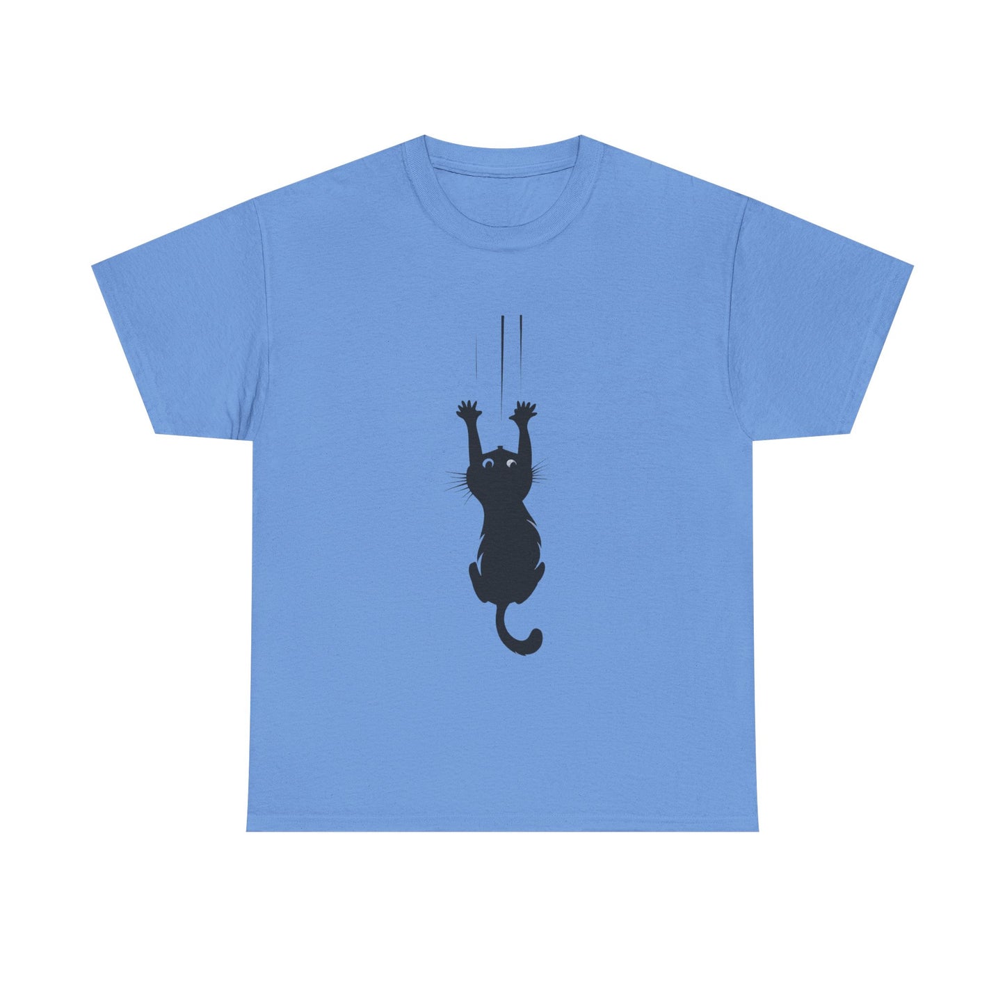 Playful Cat Claw Unisex Heavy Cotton Tee - Hanging Cat Panic - Tee Fusion Lab
