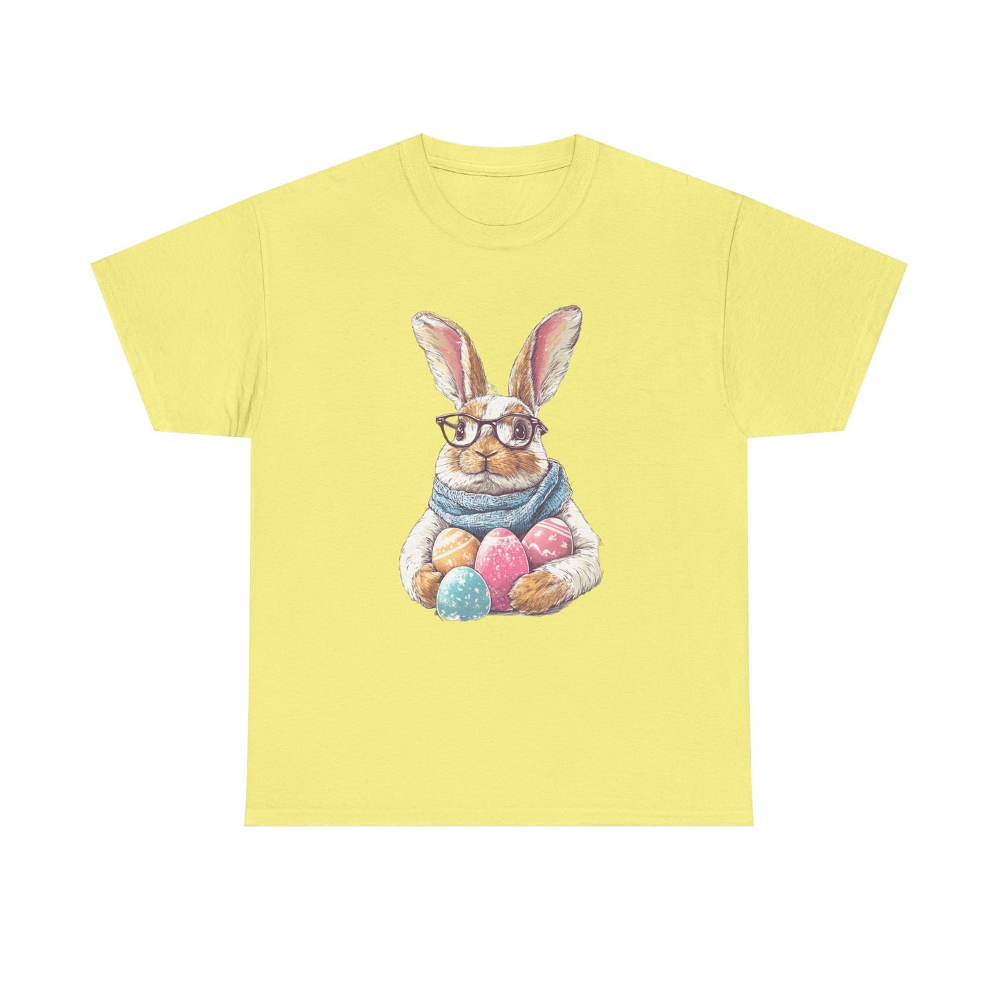 Easter Bunny Graphic Tee - Unisex Heavy Cotton Tee for Spring Celebrations - Bunny with Glasses