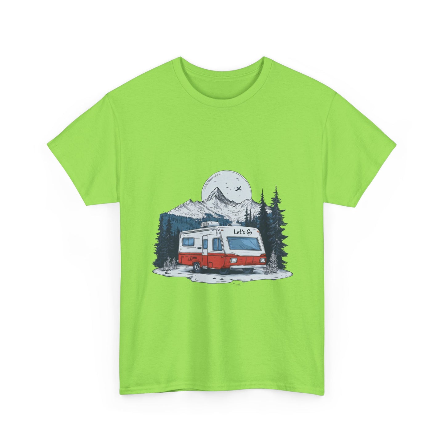 Adventure Awaits Unisex Heavy Cotton Tee - Retro RV Camping Design